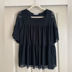 Green Envelop sheer blouse with tank underneath in L